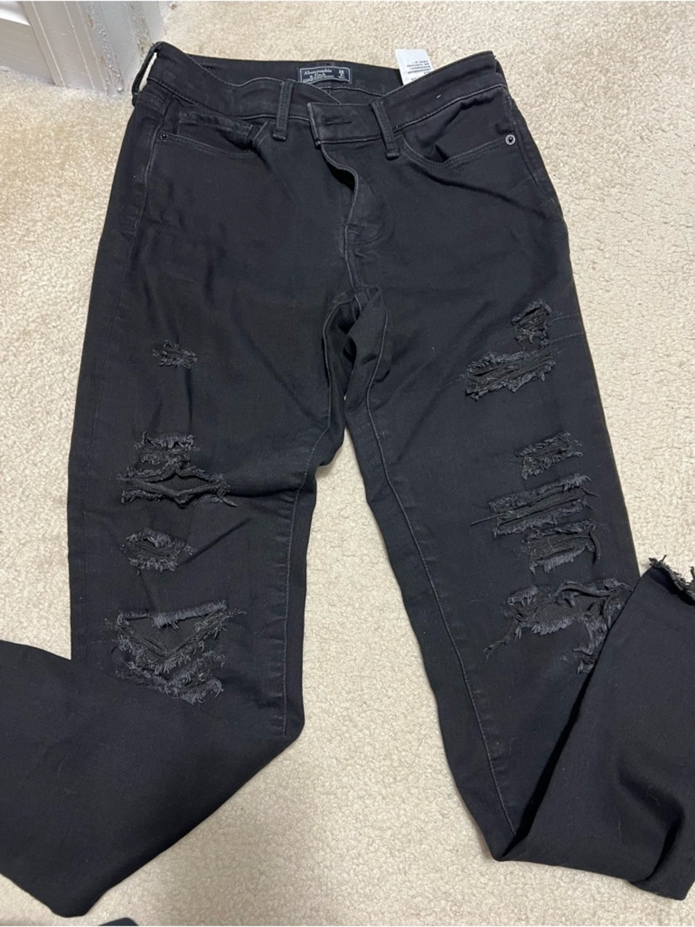 Abercrombie & Fitch Black Harper Super Skinny Jeans